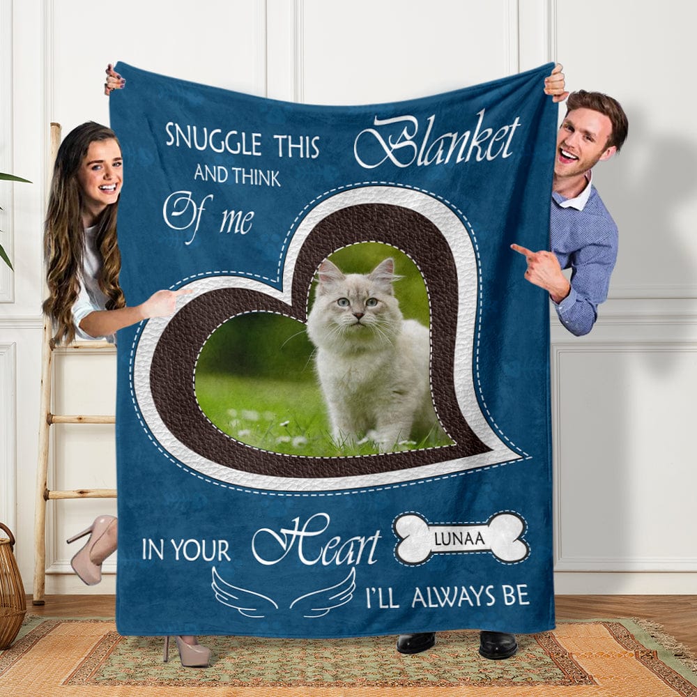 Custom Dog Cat Photo Snuggle This Blanket And Think Of Me Memorial Blanket HO82 893134 - Image 3