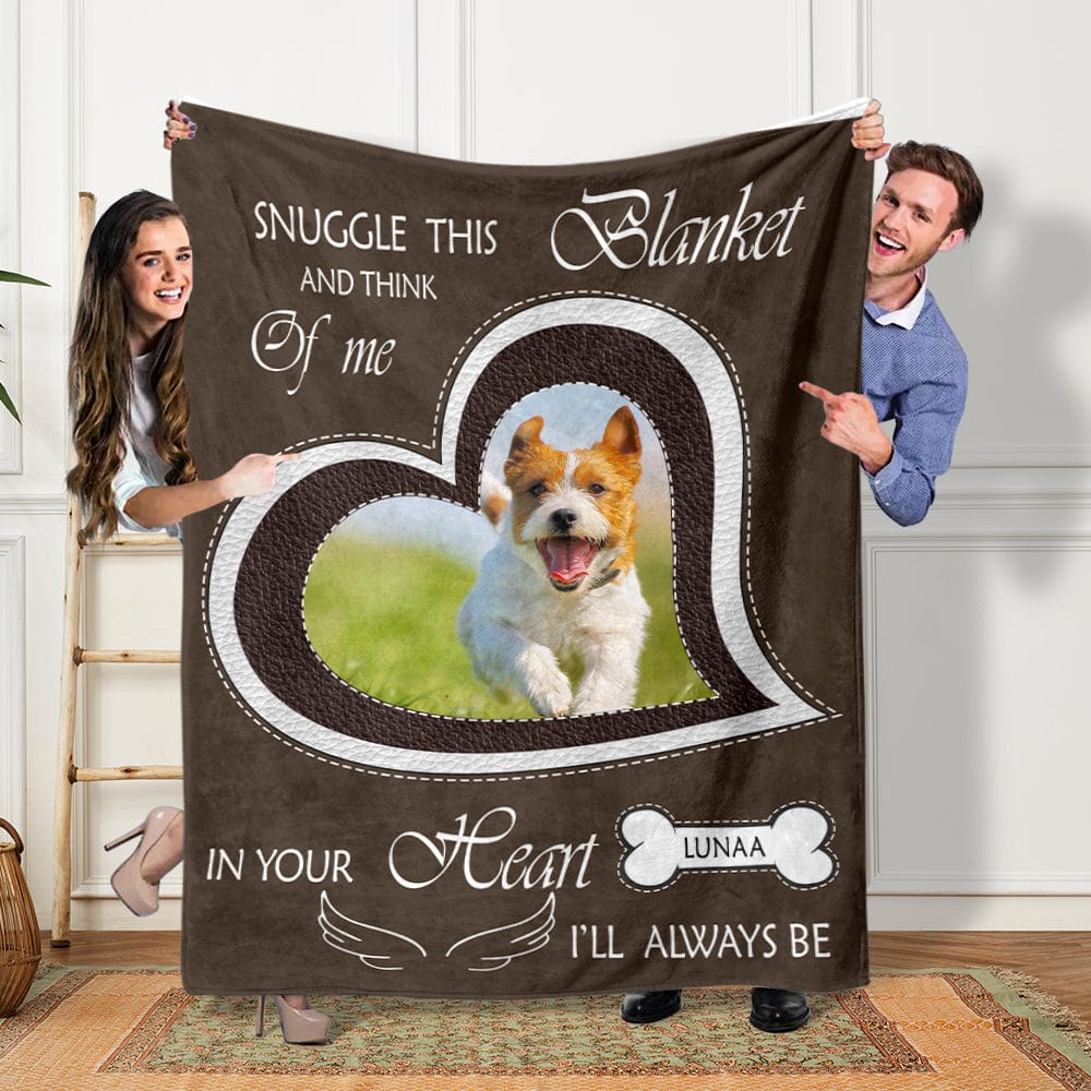 Custom Dog Cat Photo Snuggle This Blanket And Think Of Me Memorial Blanket HO82 893134 - Image 4