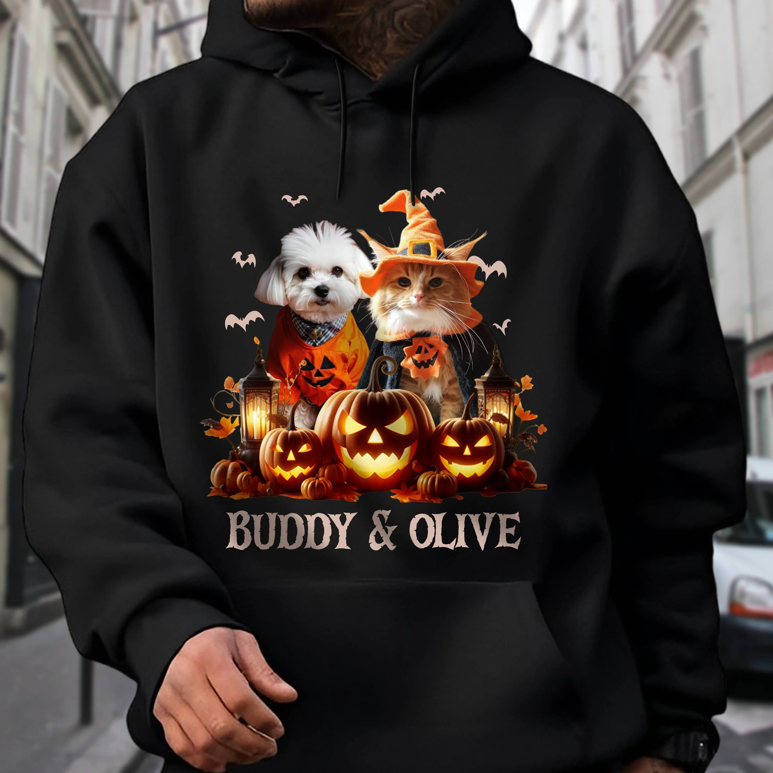 Custom Dog Cat Photo Spooky Season Halloween Dark Shirt HO82 894998 - Image 6