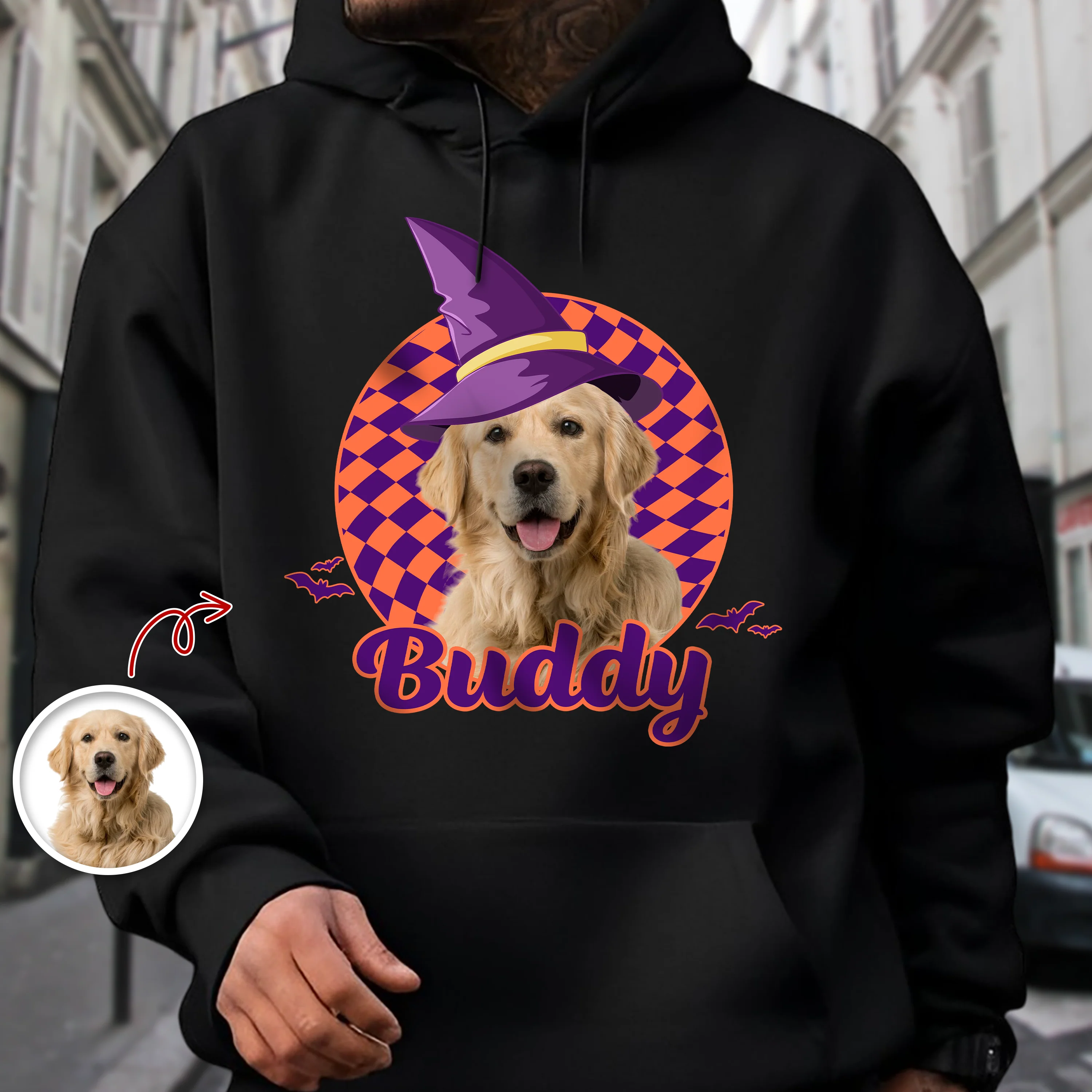 Custom Dog Cat Photo Witch Hat Halloween Dark Shirt HO82 894982 - Image 6
