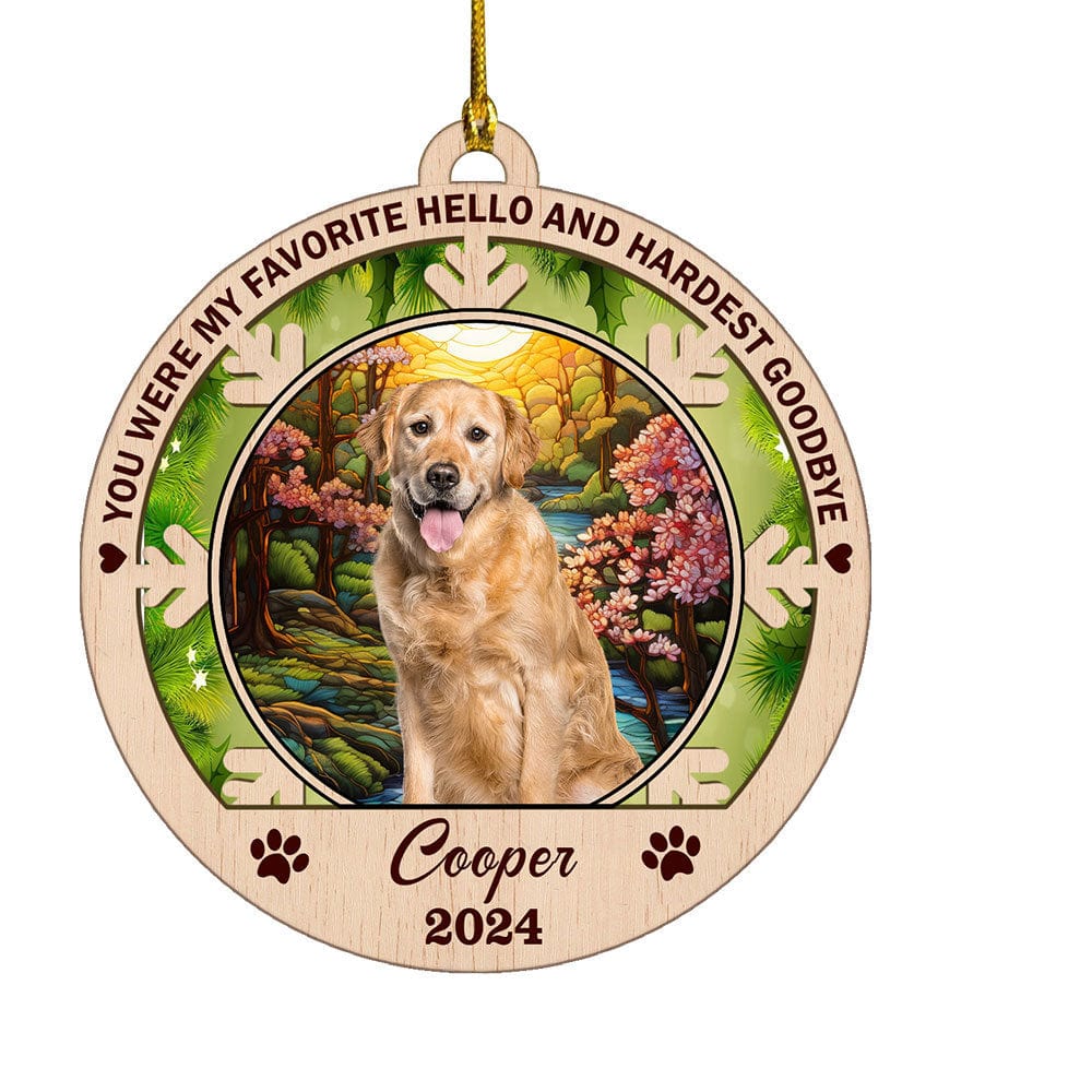 Custom Dog Cat Photo You Are My Favorite Hello Wood Ornament TA29 889594 - Image 3