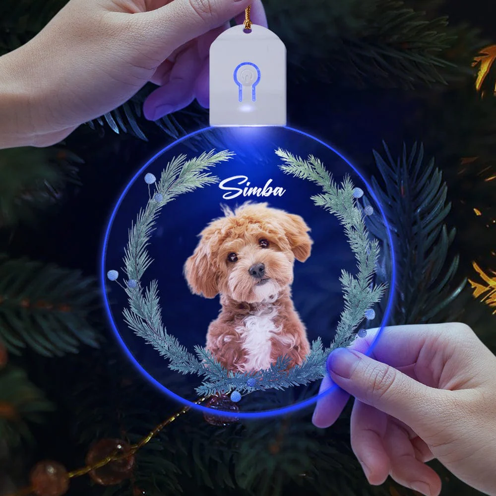Custom Dog Christmas Photo For Dog Lovers Circle Led Acrylic Ornament HO82 893260 - Image 7