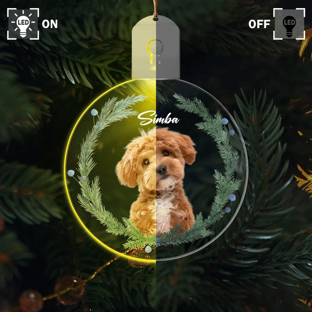 Custom Dog Christmas Photo For Dog Lovers Circle Led Acrylic Ornament HO82 893260 - Image 9