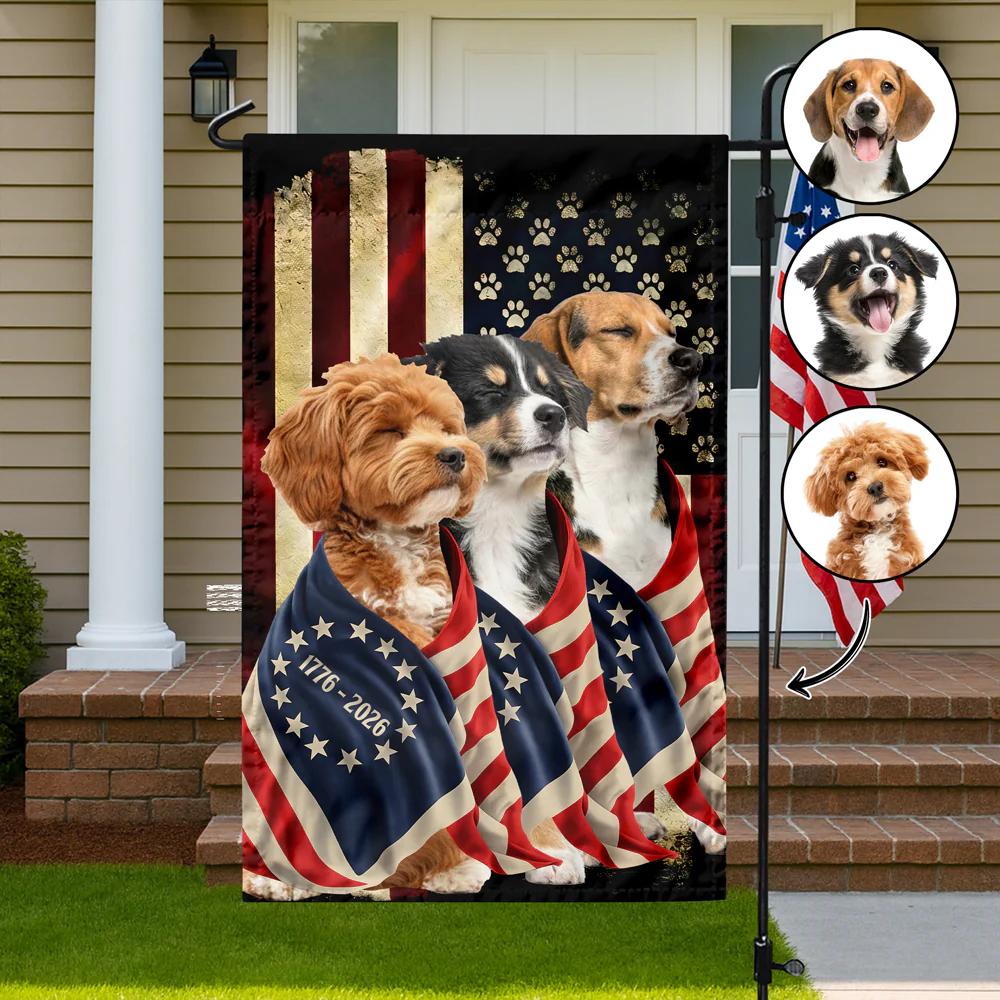 Custom Dog Photo American Patriot Garden Flag HO82 901248