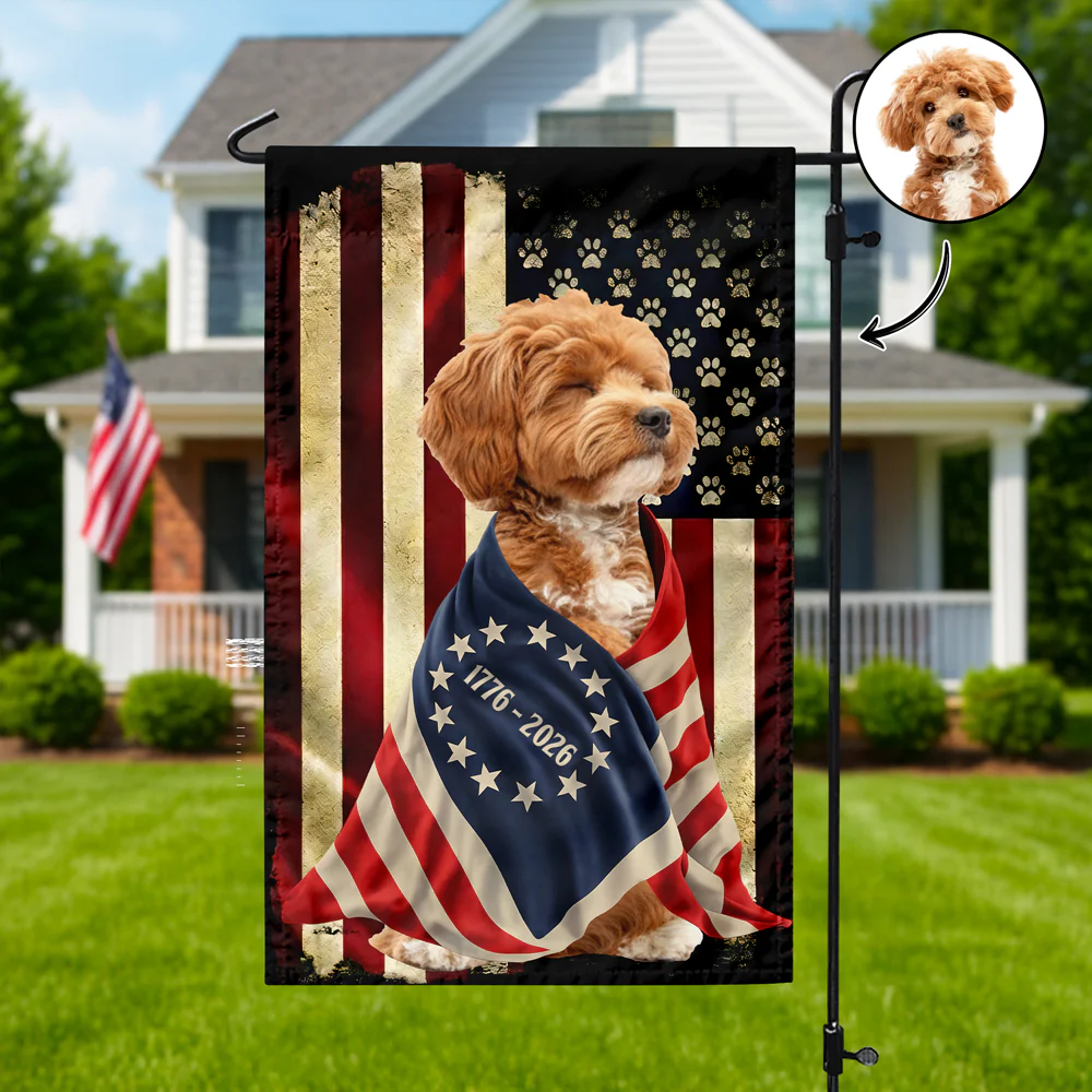 Custom Dog Photo American Patriot Garden Flag HO82 901248 - Image 3