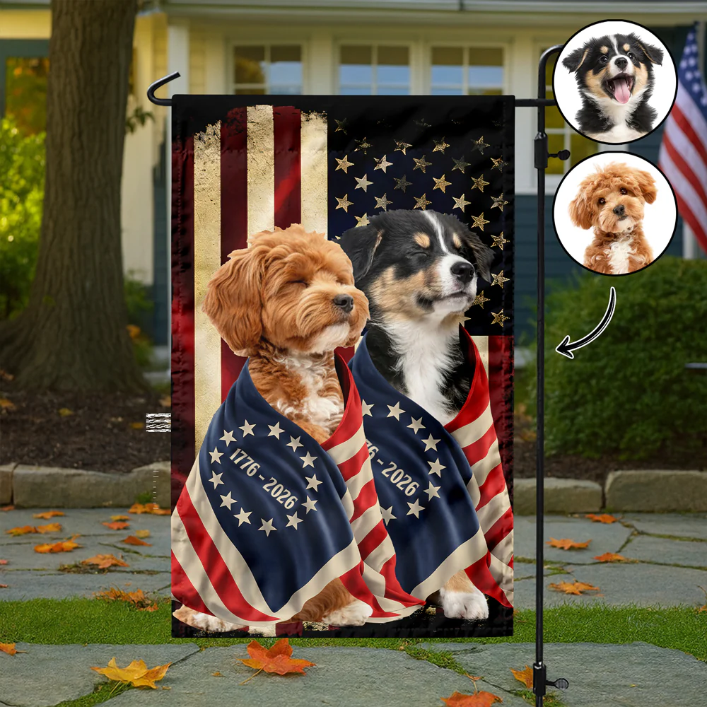 Custom Dog Photo American Patriot Garden Flag HO82 901248 - Image 4