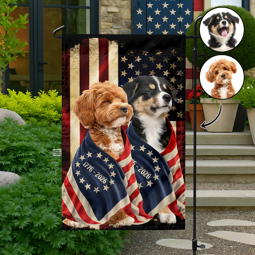 Custom Dog Photo American Patriot Garden Flag HO82 901248 - Image 5