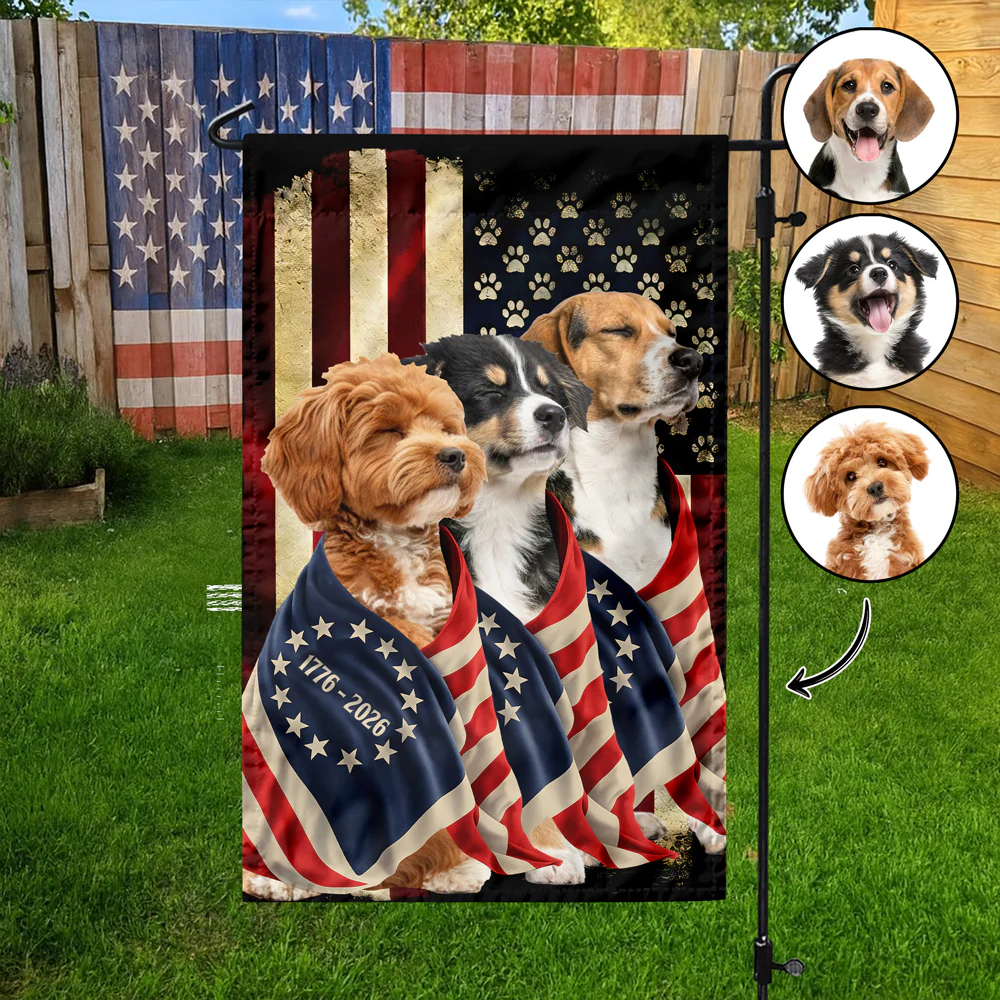 Custom Dog Photo American Patriot Garden Flag HO82 901248 - Image 6