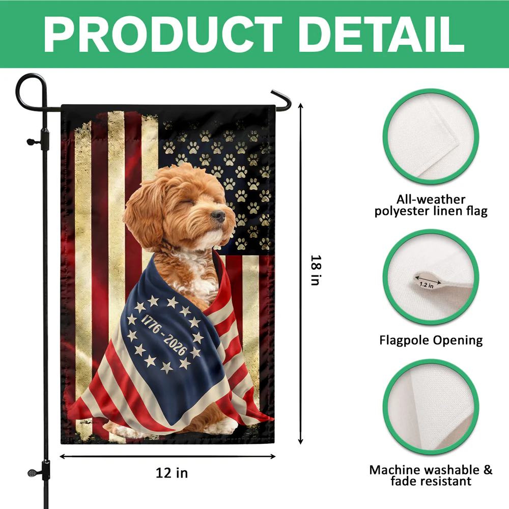 Custom Dog Photo American Patriot Garden Flag HO82 901248 - Image 7