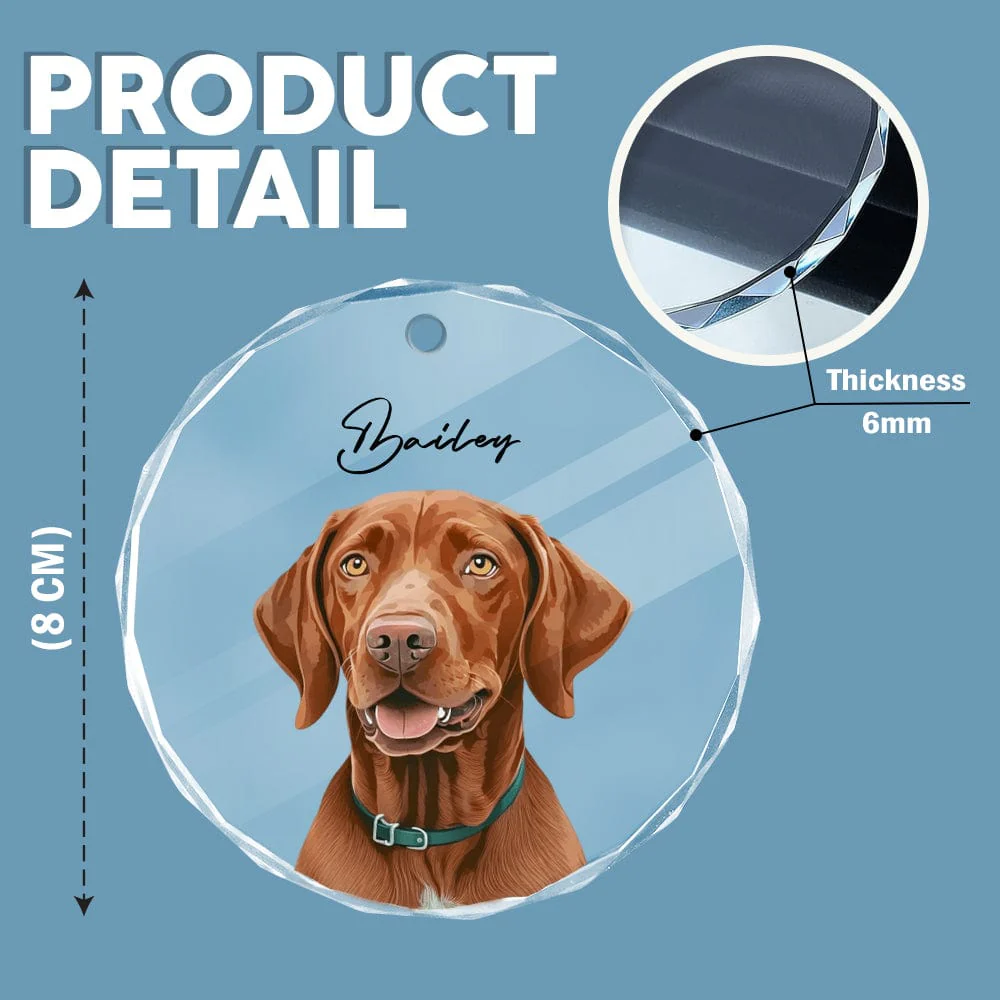 Custom Dog Photo Christmas Glass Circle Ornament HO82 893036 - Image 4