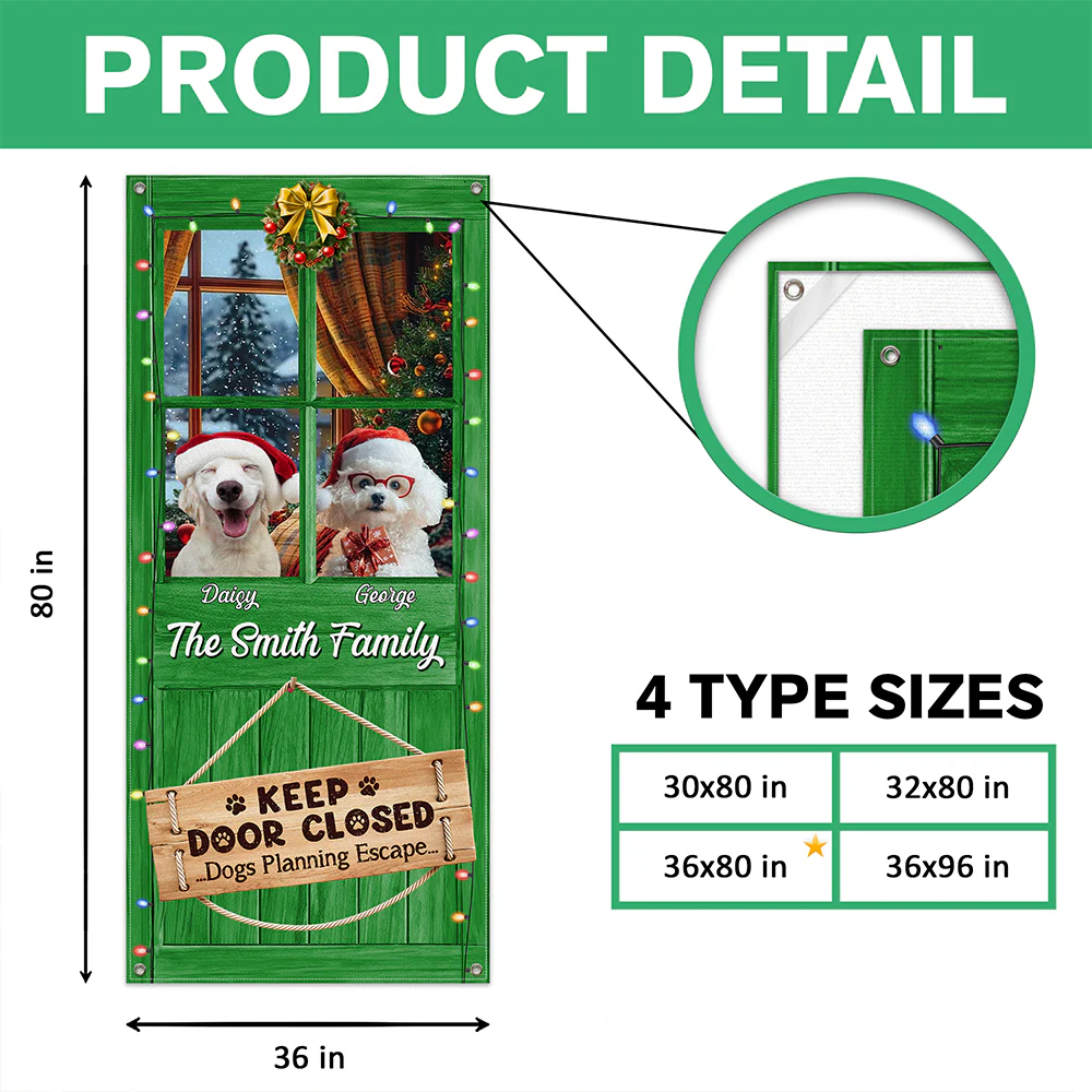 Custom Dog Photo Don't Let The Dog Out No Matter What He Tells You Door Cover HO82 900248 - Image 6