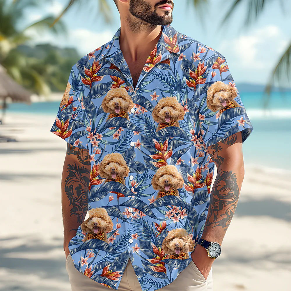 Custom Dog Photo In The Air Hawaii Shirt Gift For Dog Lovers HO82 893838 - Image 3