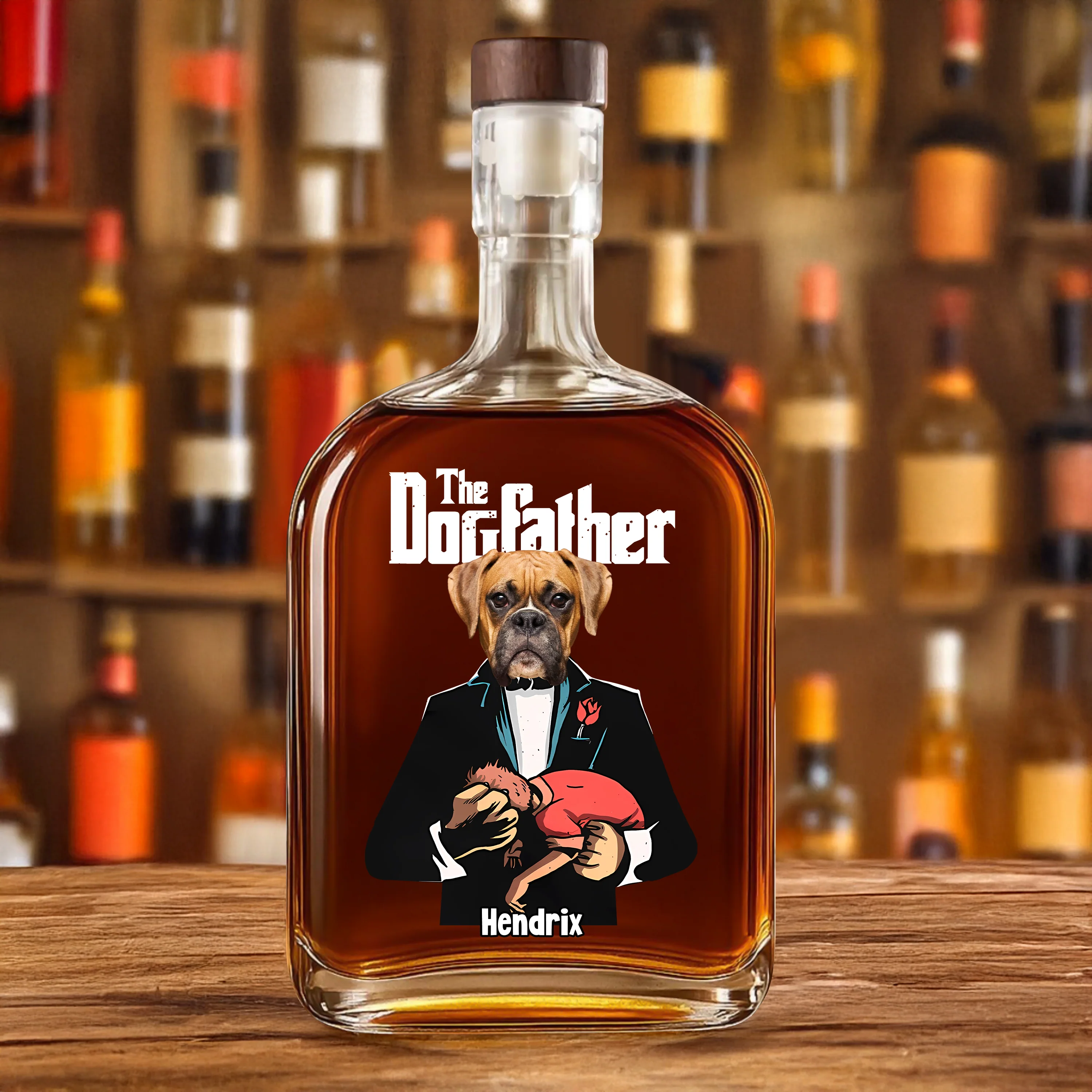 Custom Dog Photo The Dogfather Whiskey Bottle Dog Lovers Gift HO82 894046 - Image 3
