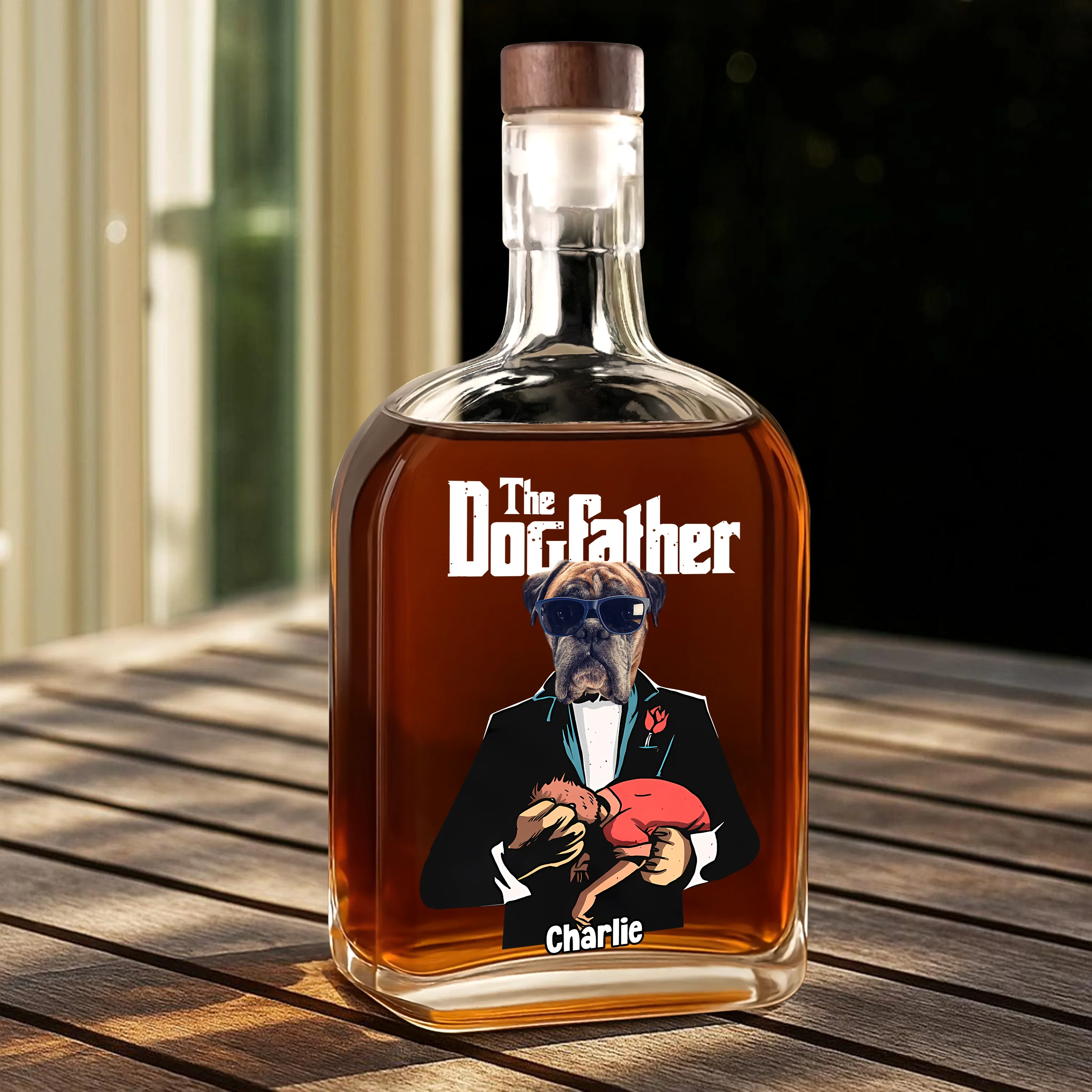 Custom Dog Photo The Dogfather Whiskey Bottle Dog Lovers Gift HO82 894046 - Image 8