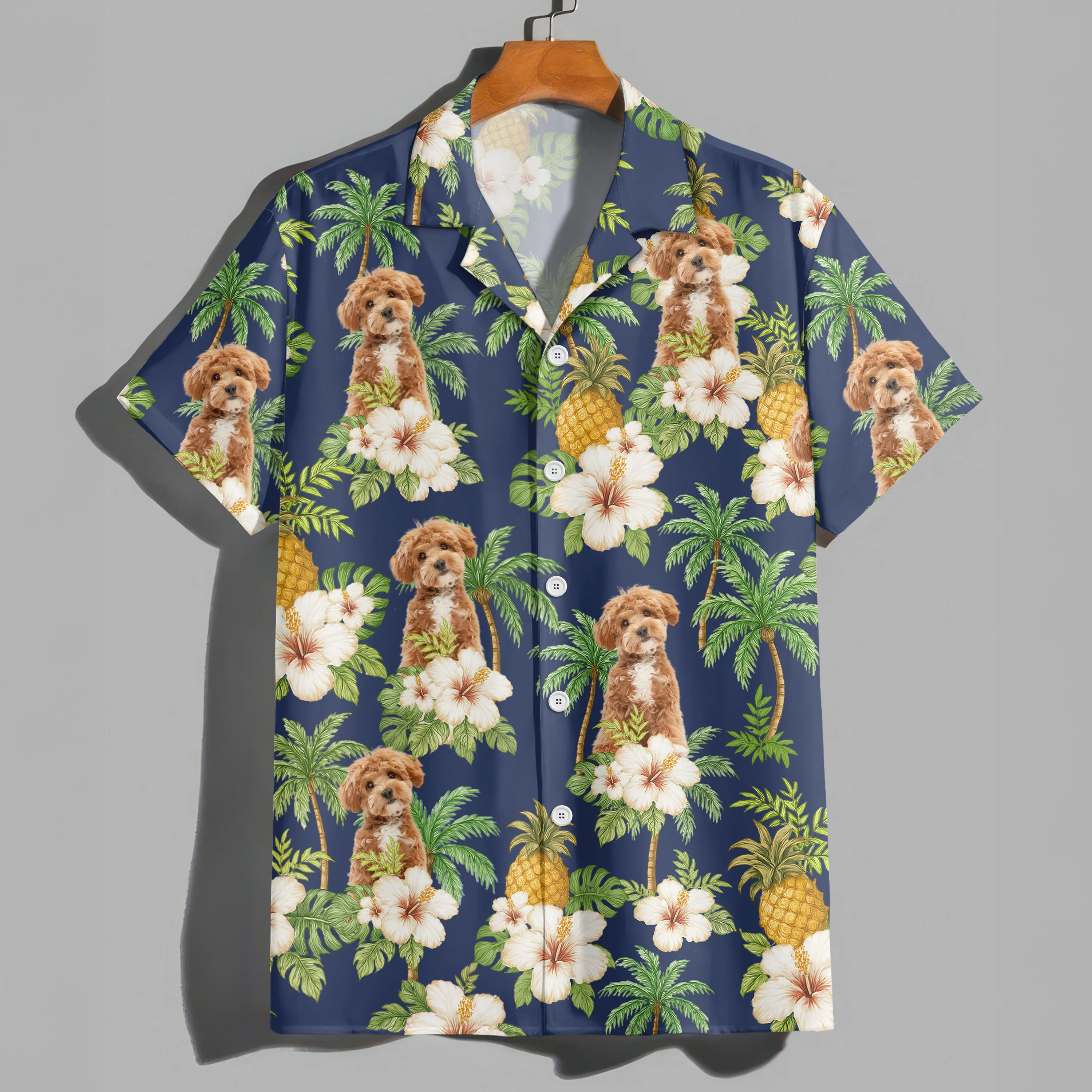 Custom Dog Photo Tropical Pattern Hawaii Shirt Gift For Dog Lovers HO82 893744 - Image 2