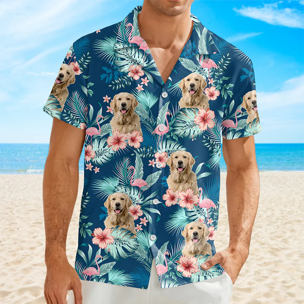 Custom Dog Photo Tropical Vacation Aloha Hawaii Shirt Gift For Dog Lovers HO82 894310 - Image 6