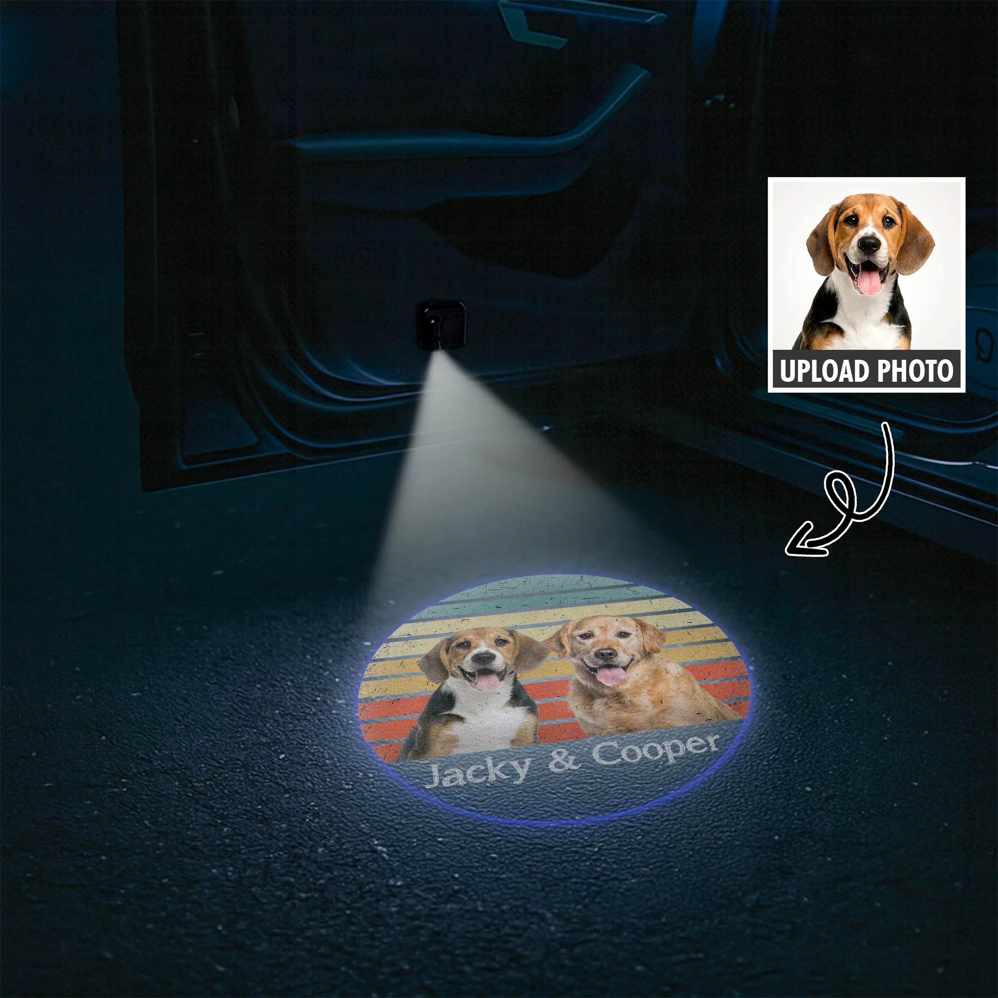 Custom Dog Photo With Vintage Retro Style Car Door Projector Light HO82 894360 - Image 10