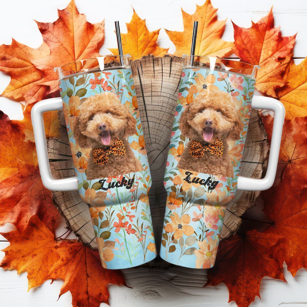 Custom Dog Portrait Photo With Retro Style Tumbler 40oz TA29 890334 - Image 3