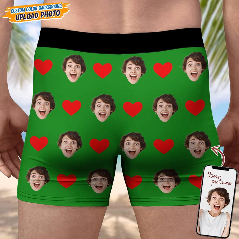 Custom Face Hands White Men's Boxer Briefs TA29 889344 - Image 6