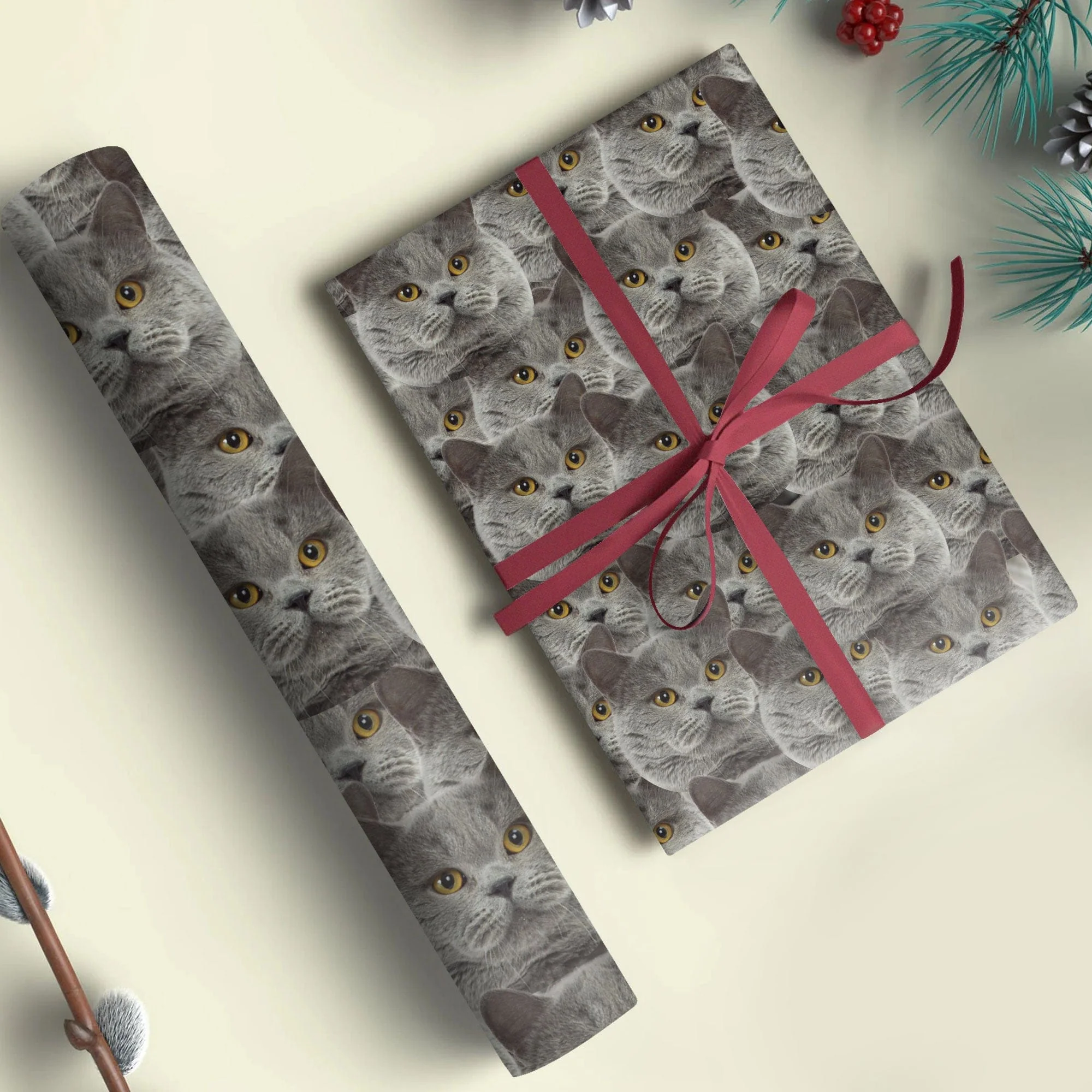 Custom Face Photo Cat Wrapping Paper HO82 893328 - Image 7
