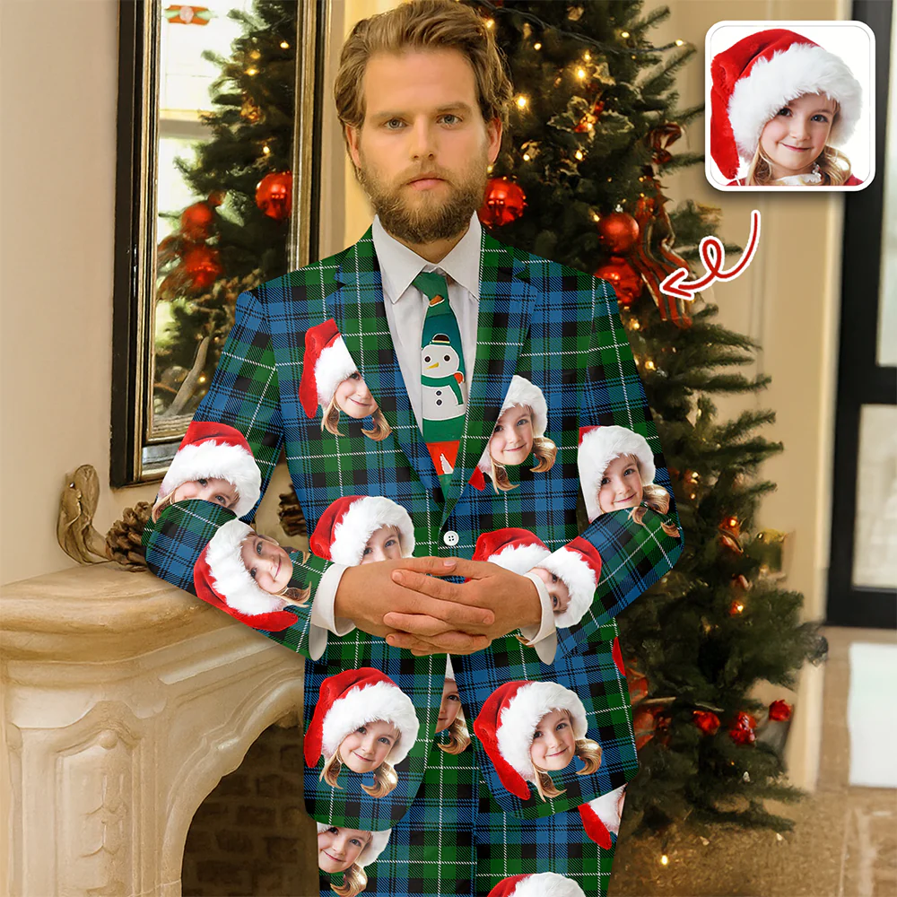 Custom Face Photo Christmas Family Men's Suits HO82 N369 900230 - Image 5
