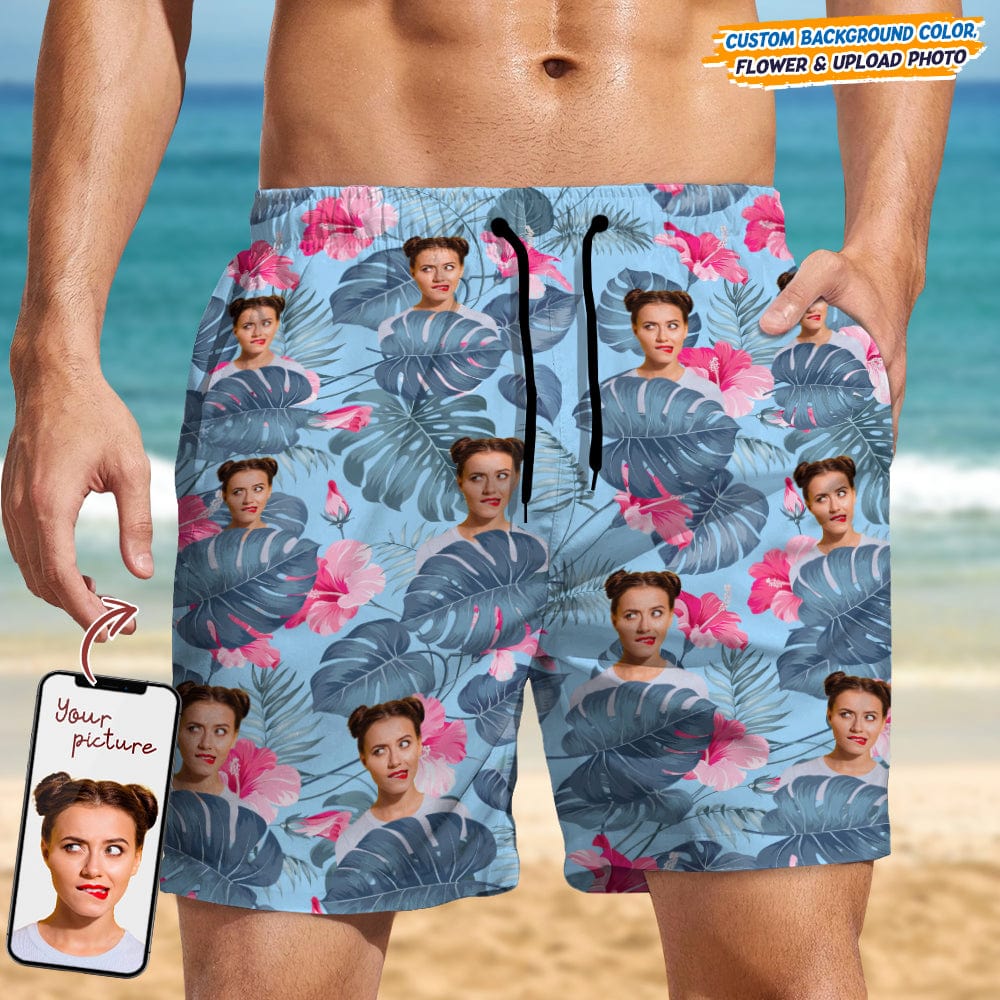 Custom Face Photo Hawaiian Men's Beach Short TA29 889208 - Image 3