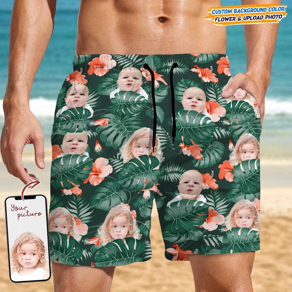 Custom Face Photo Hawaiian Men's Beach Short TA29 889208 - Image 7