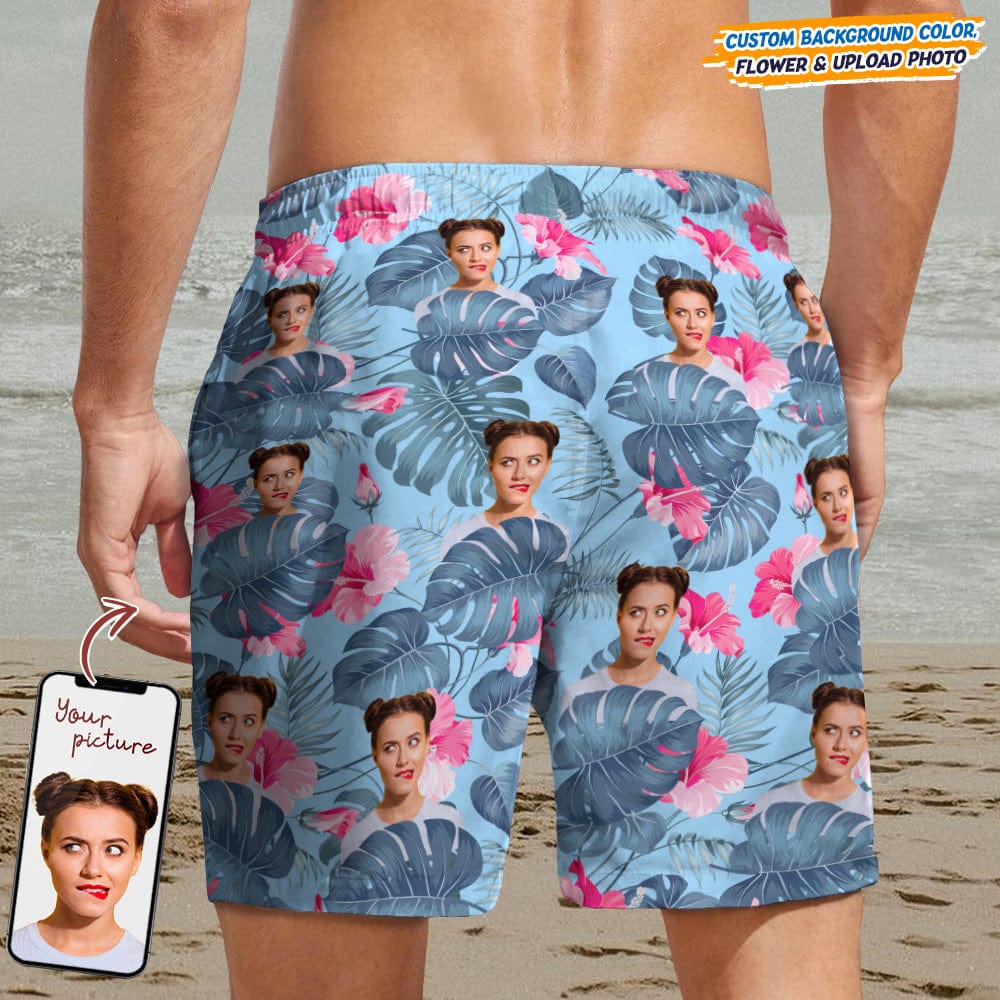 Custom Face Photo Hawaiian Men's Beach Short TA29 889208 - Image 9
