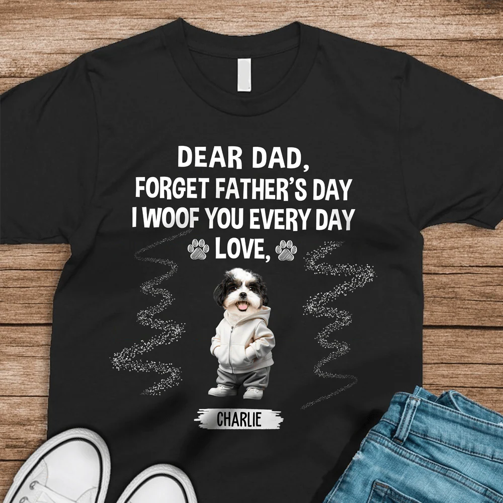 Custom Face Photo I Woof You Grandpaw Dark Sweatshirt For Dog Lovers HO82 893504 - Image 13