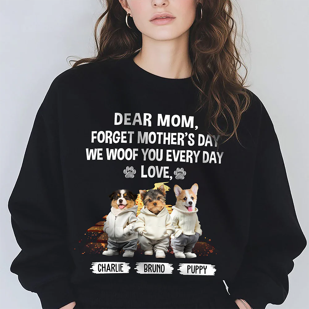 Custom Face Photo I Woof You Grandpaw Dark Sweatshirt For Dog Lovers HO82 893504 - Image 2