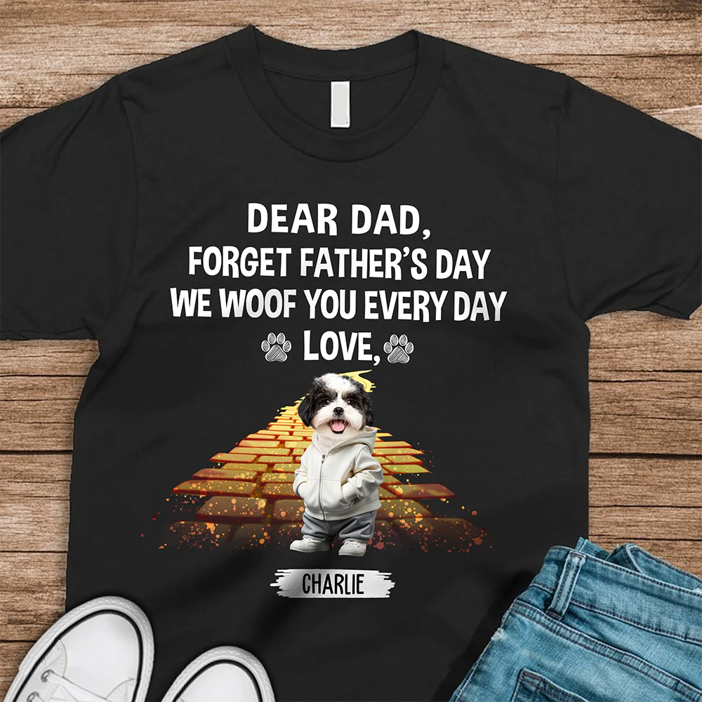Custom Face Photo I Woof You Grandpaw Dark Sweatshirt For Dog Lovers HO82 893504 - Image 3