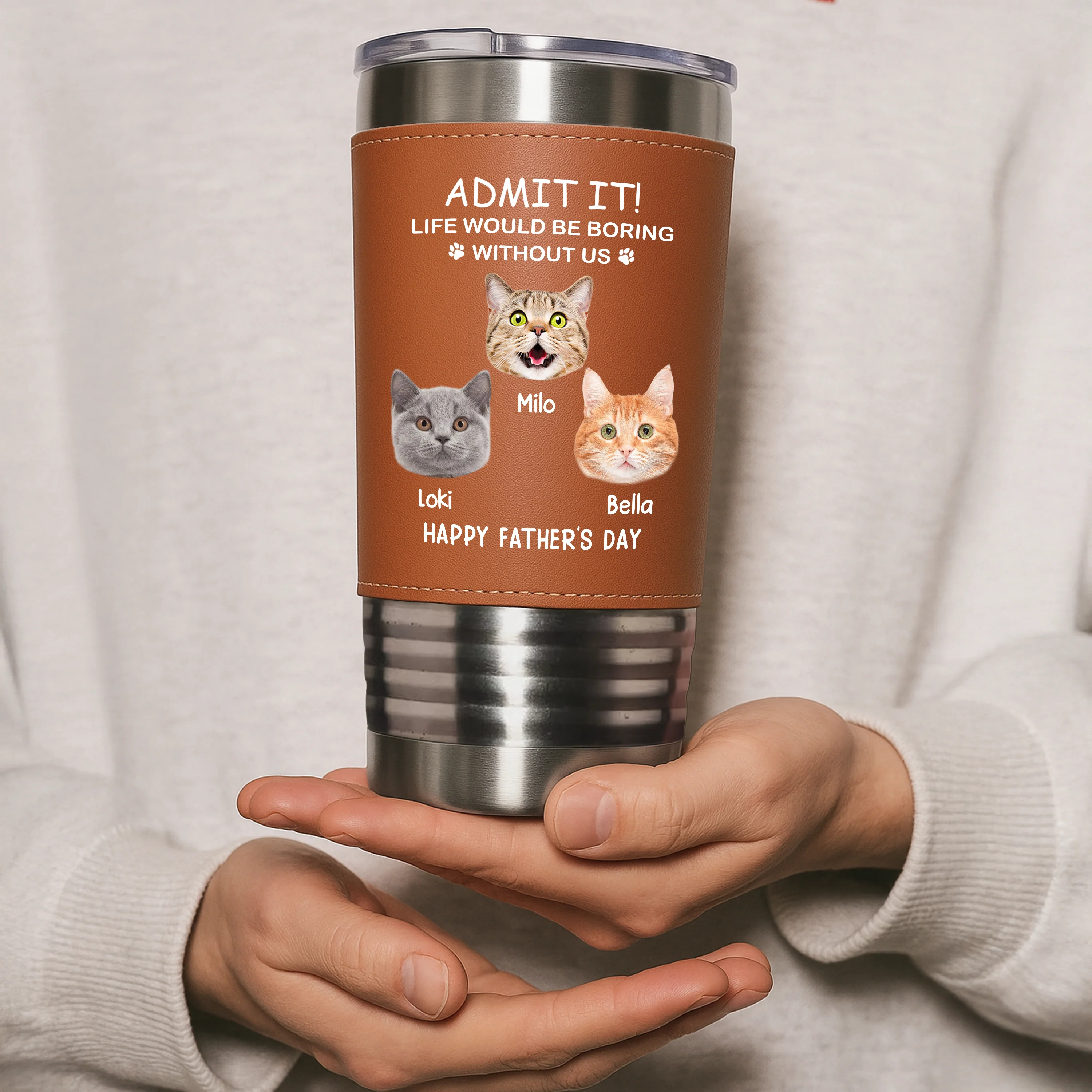 Custom Face Photo Life Would Be Boring Without Me Dog Cat Tumbler HO82 894112 - Image 3