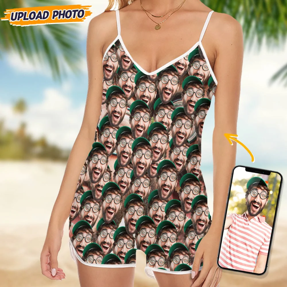 Custom Face Photo Sleeveless Romper N304 889128