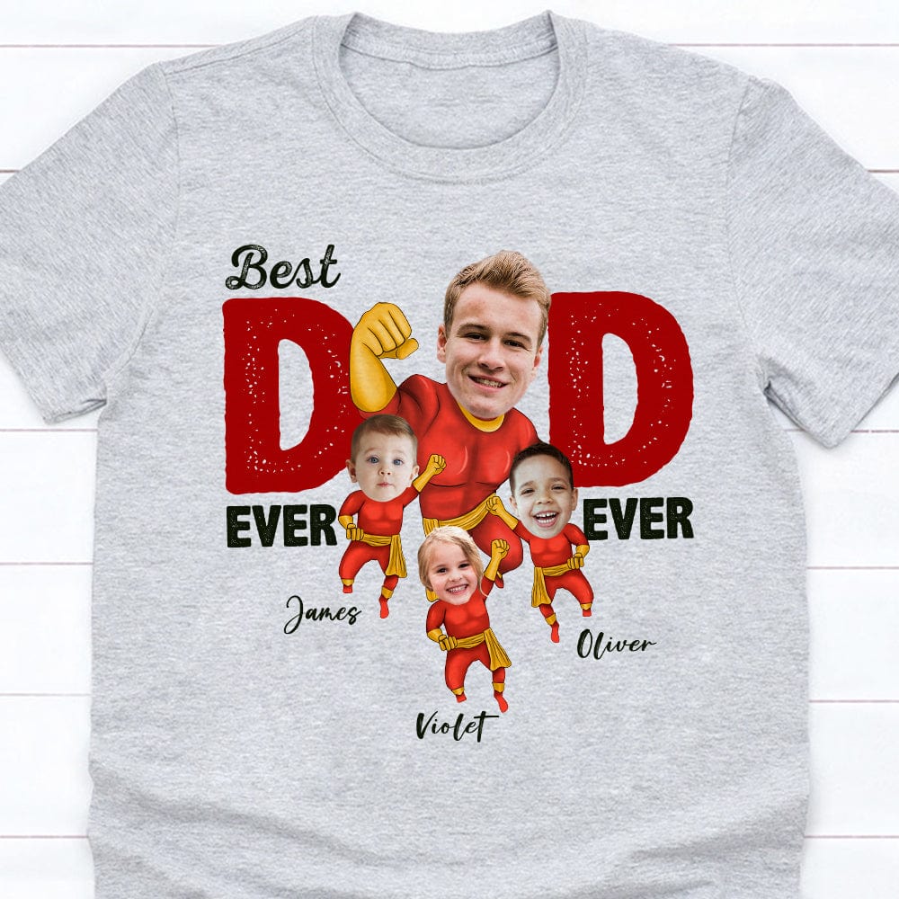 Custom Face Photo Superhero Dad Family Bright Shirt N304 890374
