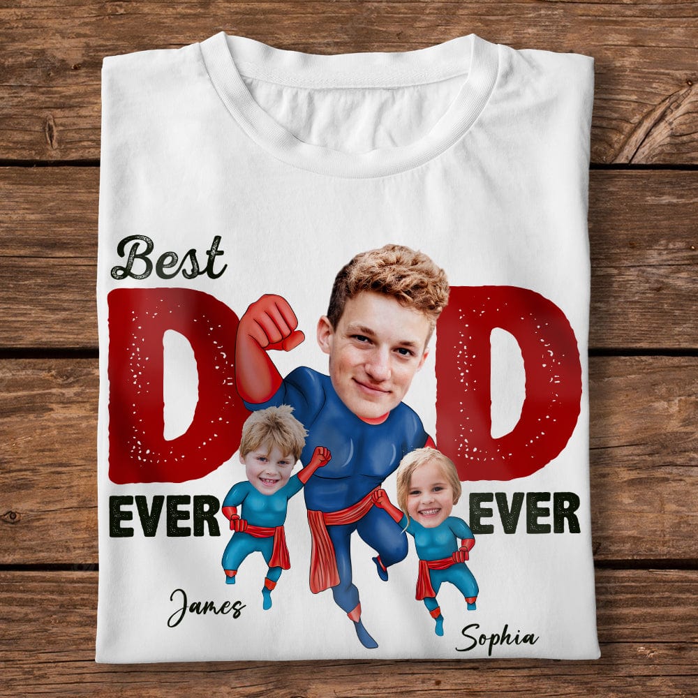 Custom Face Photo Superhero Dad Family Bright Shirt N304 890374 - Image 6