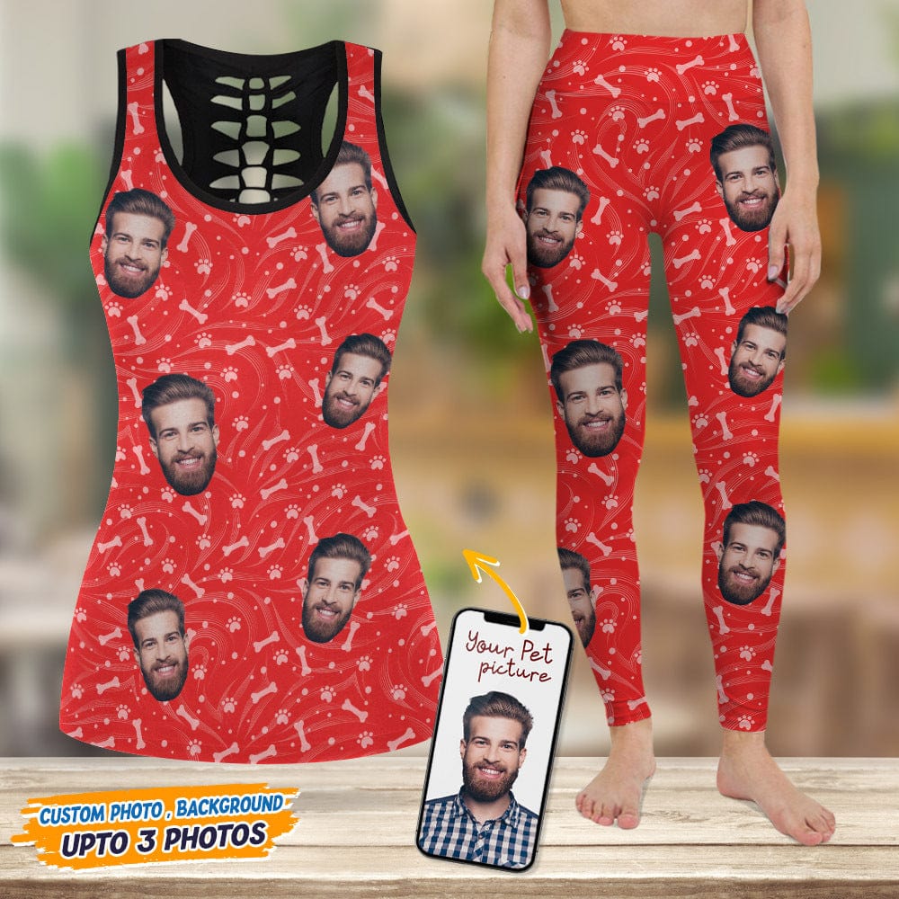 Custom Face Photo With Accessory Pattern Legging Set N304 889140 - Image 2