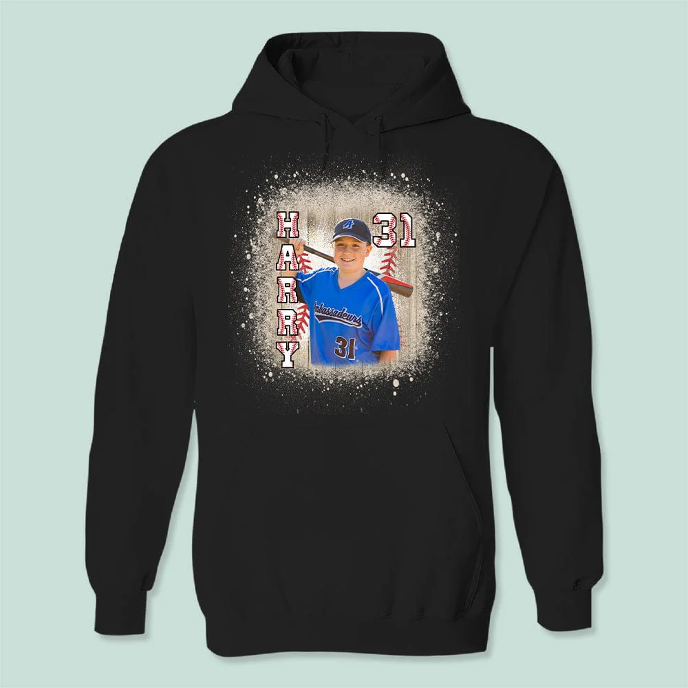 Custom Face Photo With Bleached Pattern For Baseball Lovers Shirt K228 889542 - Image 3
