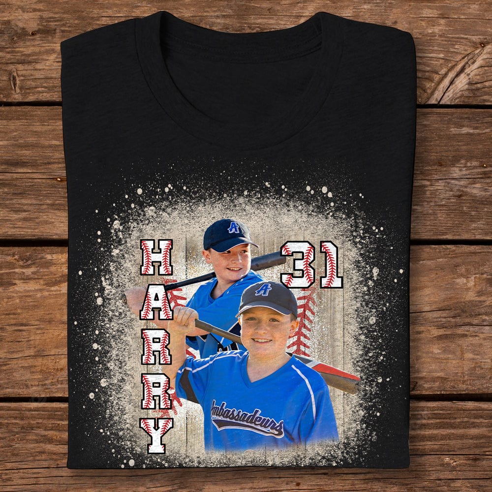 Custom Face Photo With Bleached Pattern For Baseball Lovers Shirt K228 889542 - Image 4
