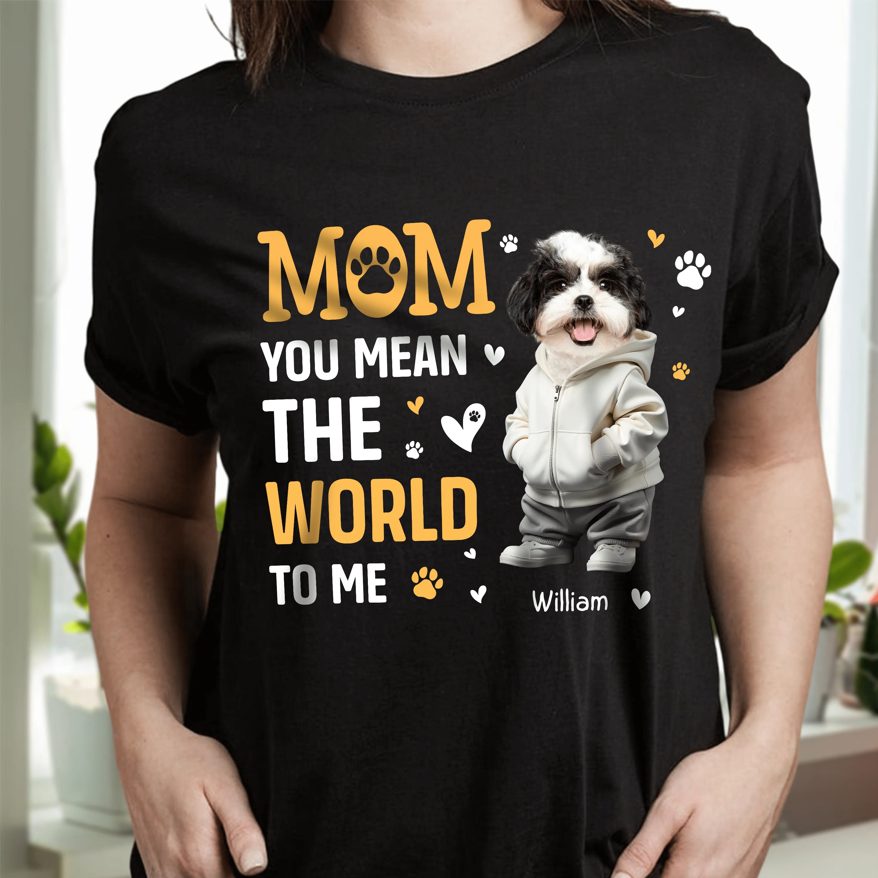 Custom Face Photo You Mean The World Dark Sweatshirt For Dog Lovers HO82 893496