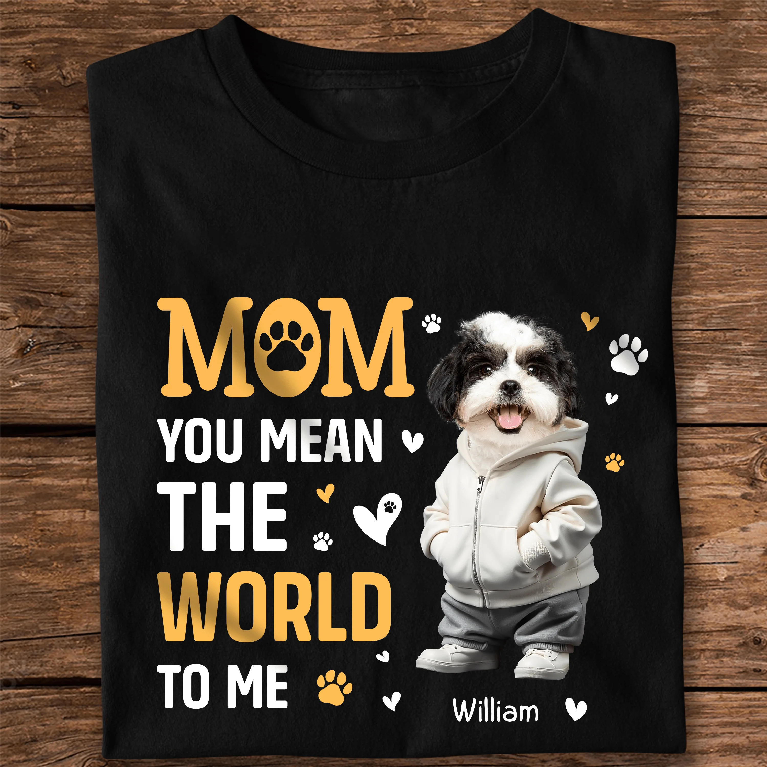 Custom Face Photo You Mean The World Dark Sweatshirt For Dog Lovers HO82 893496 - Image 4