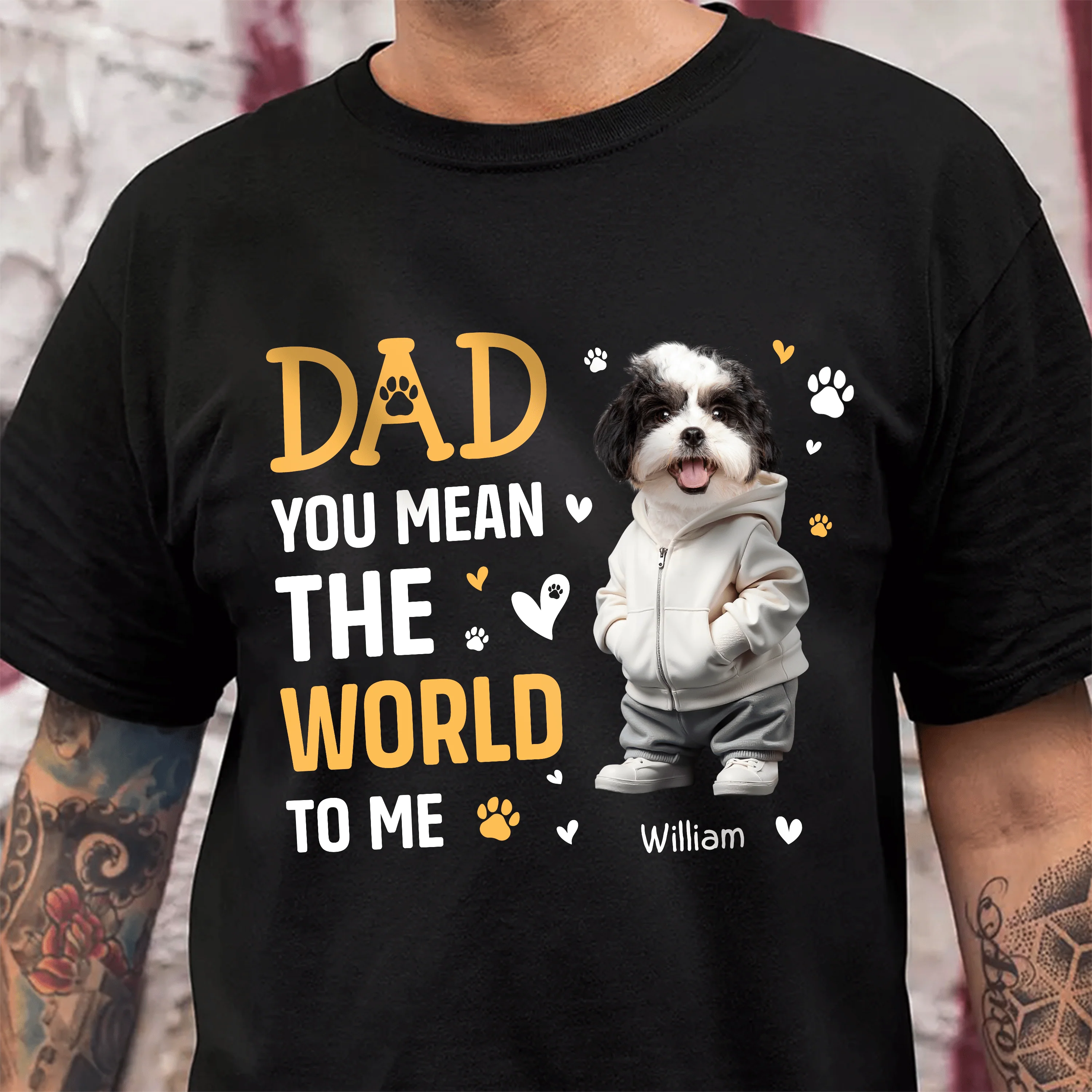 Custom Face Photo You Mean The World Dark Sweatshirt For Dog Lovers HO82 893496 - Image 5