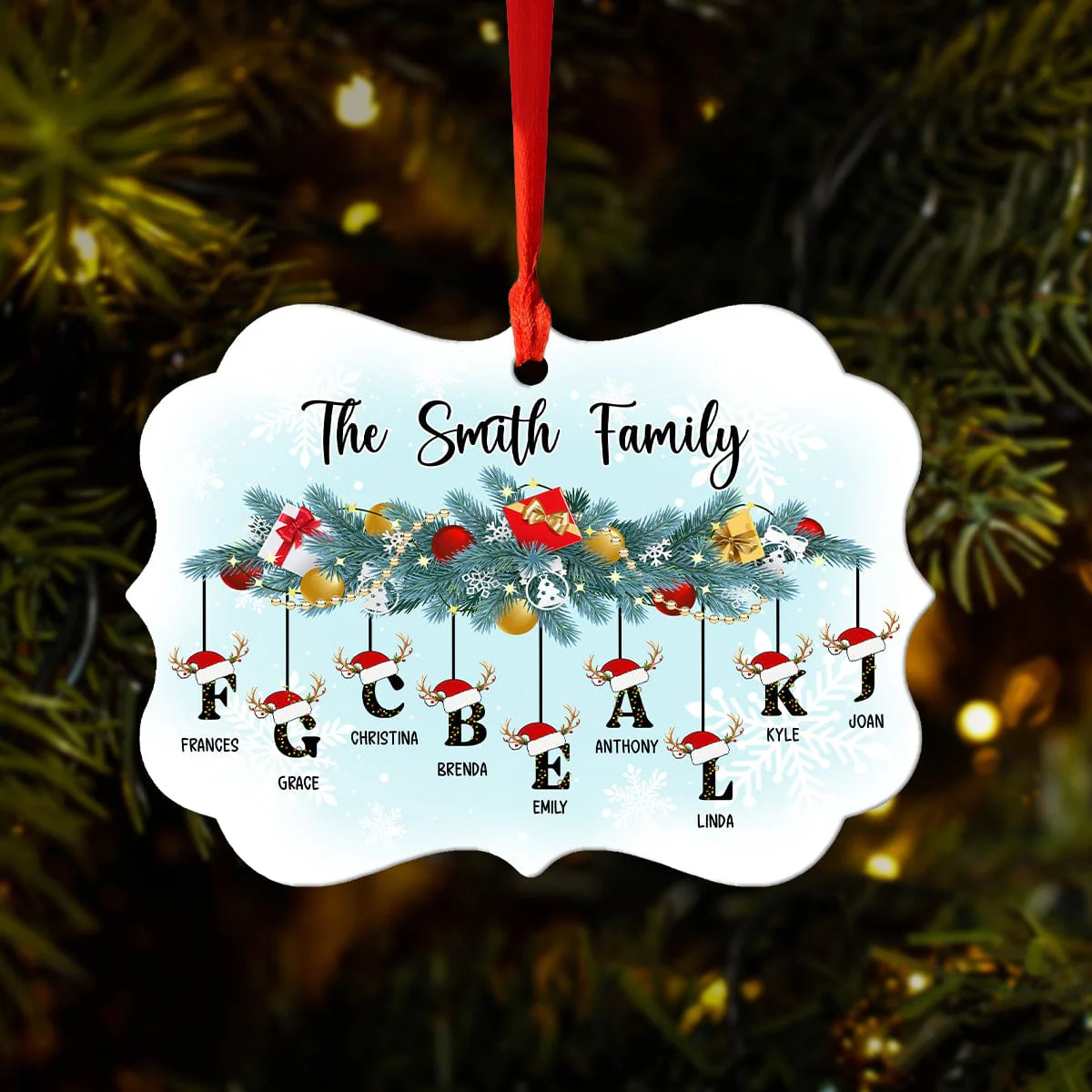Custom Family First Letter Name Christmas Irregular Ceramic Ornament HO82 893304 - Image 3