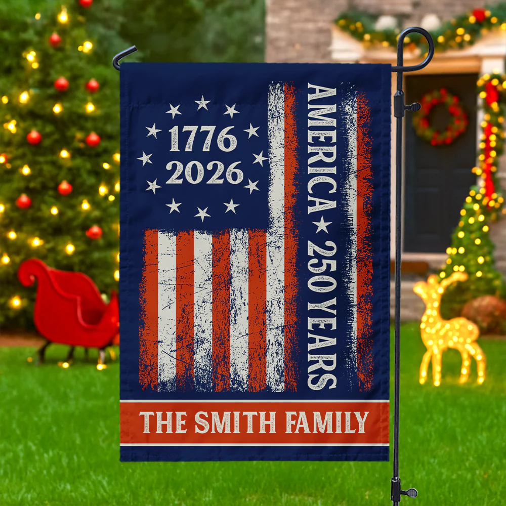 Custom Family Name 250 Years America Flag 250th Birthday 1776-2026 Garden Flag Gift for Family HO82 894788 - Image 2