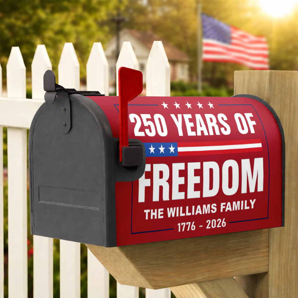 Custom Family Name 250 Years of Freedom We The People Patriotic Mailbox Cover HO82 900920 - Image 2