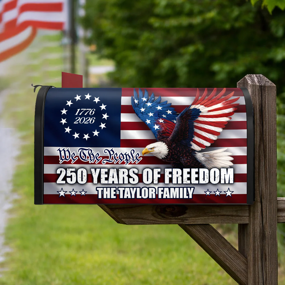 Custom Family Name 250 Years of Freedom We The People Patriotic Mailbox Cover HO82 900924 - Image 5