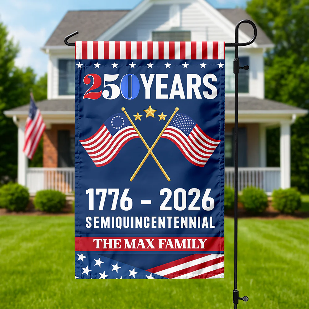 Custom Family Name America 250th Anniversary US Semiquincentennial Garden Flag HO82 901004 - Image 2