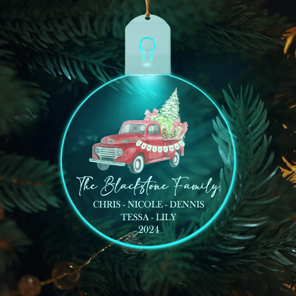 Custom Family Name Christmas Led Acrylic Ornament HO82 893256