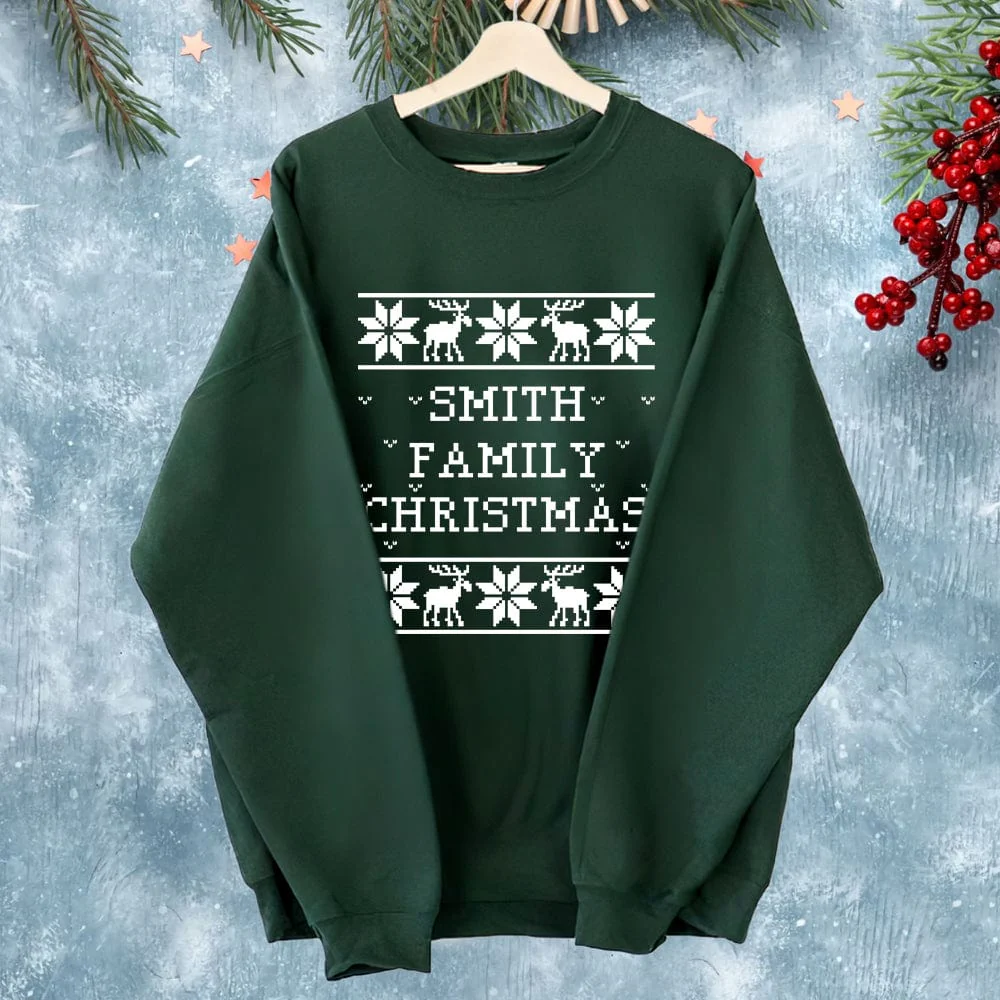 Custom Family Name Christmas Sweatshirt Personalized Gift HO82 893026 - Image 5
