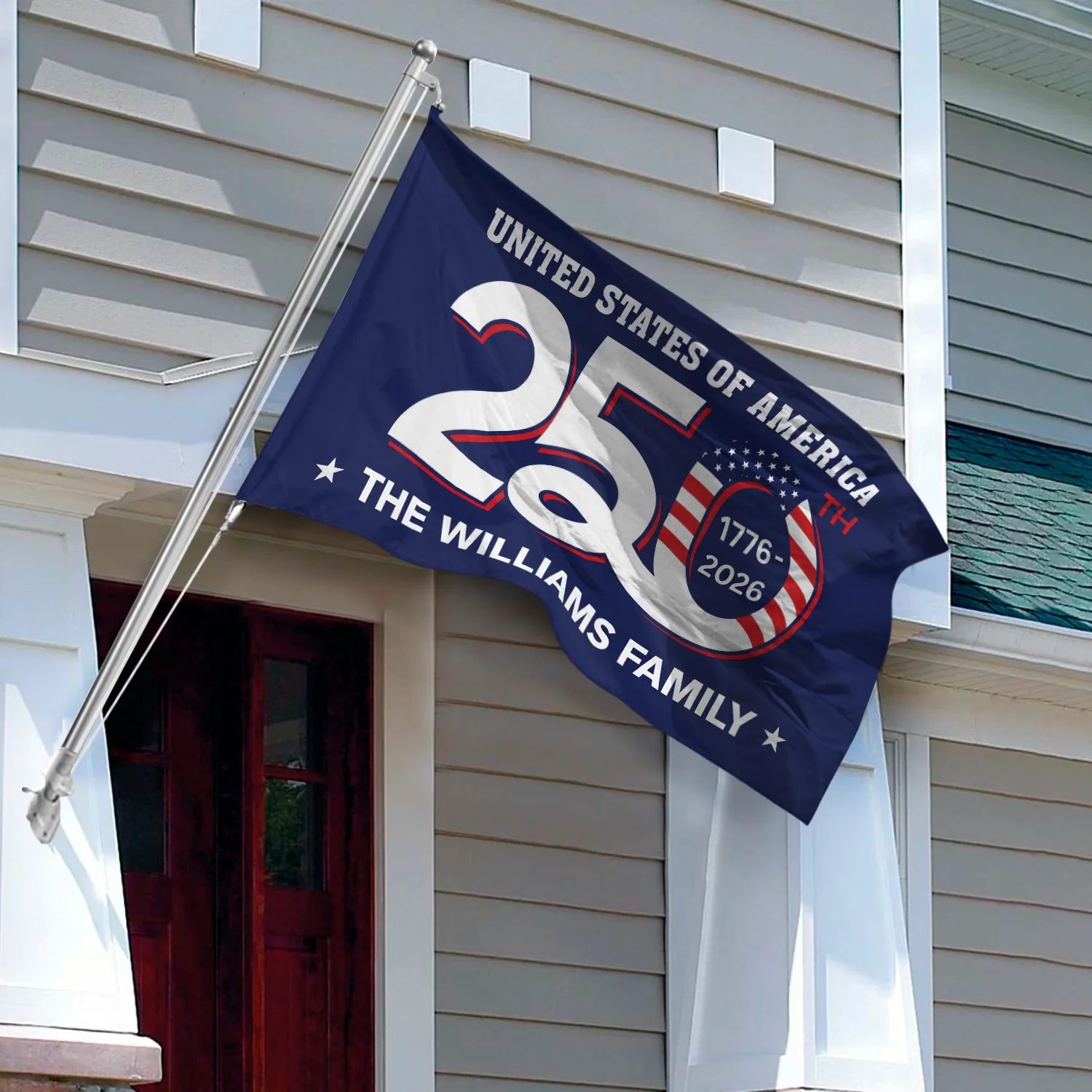 Custom Family Name Patriotic 250th Anniversary 1776 2026 United States of America Semiquincentennial Banner House Flag HO82 900104 - Image 4