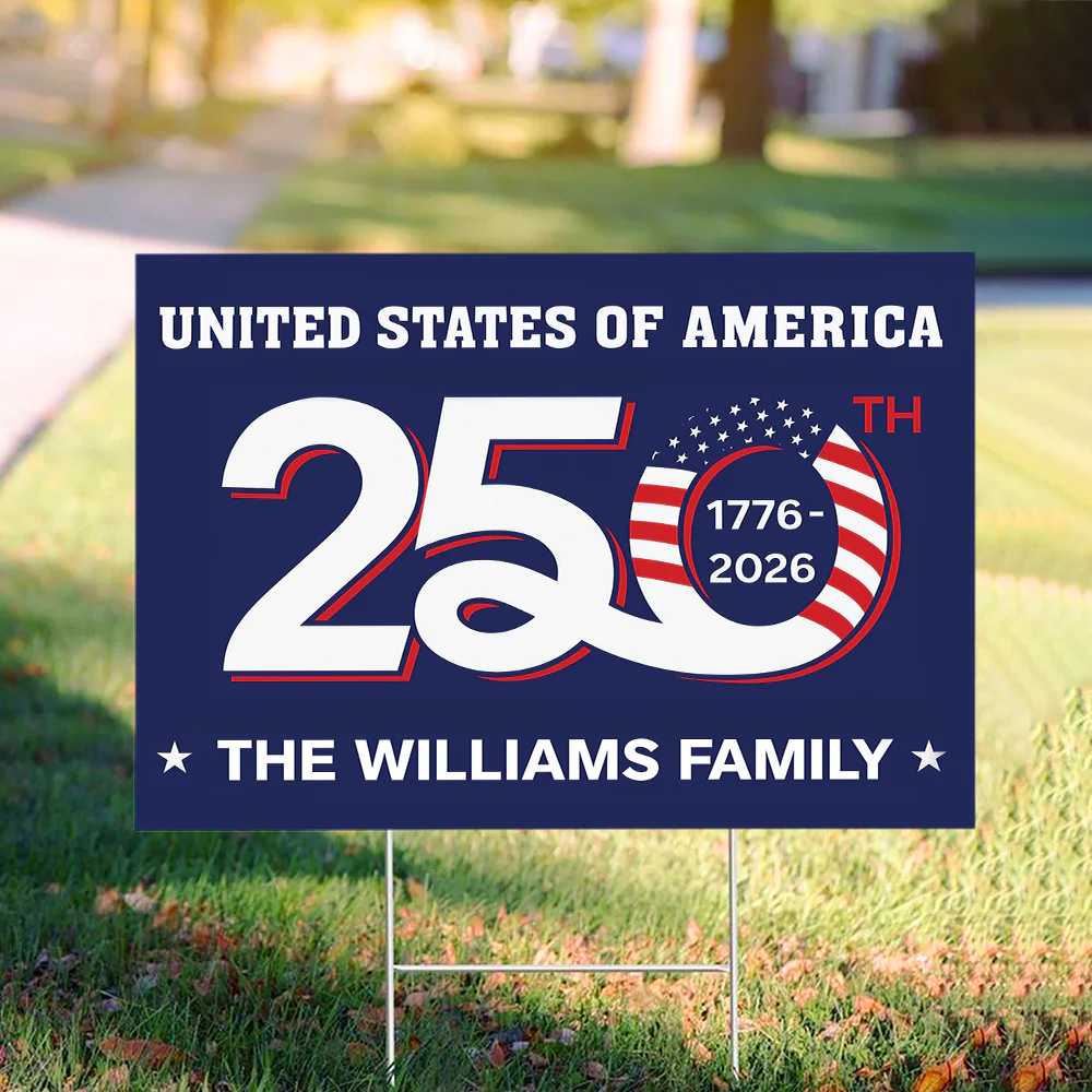 Custom Family Name Patriotic 250th Anniversary 1776 2026 United States of America Semiquincentennial Yard Sign HO82 900102 - Image 2